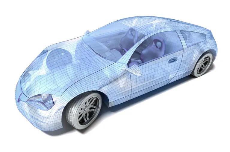 Confirmer Automobile design study — surface wireframe